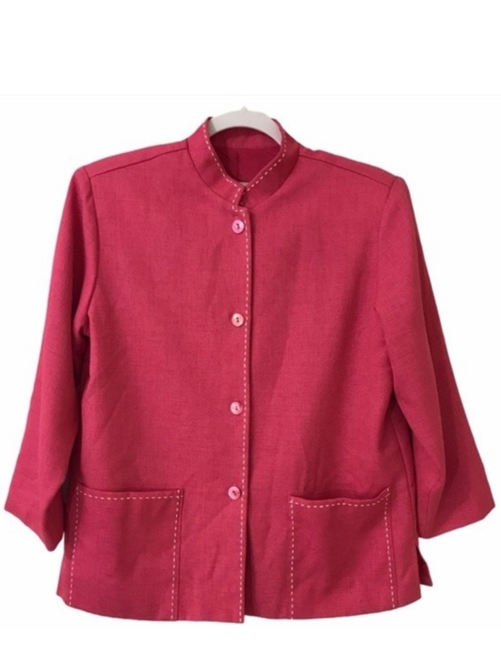 Patchington Blazer Jacket Brunch Church Spring Button Up Vintage 90s Pink Size S